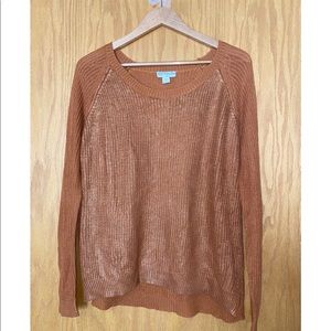 Burnt Orange Metallic Sweater
